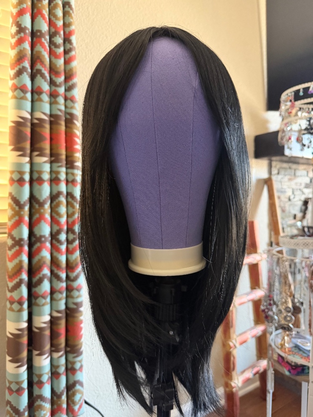 Dark Brown Straight Layered Wig